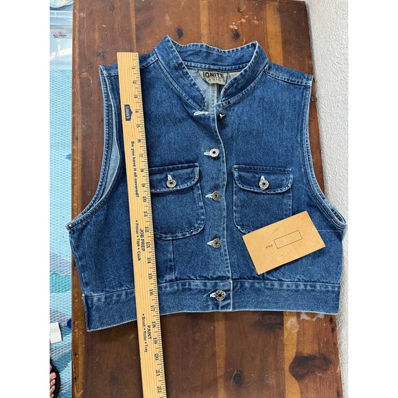 NWT Deadstock Ignite Basics Vintage Denim Vest 90s Large - Picture 5 of 8